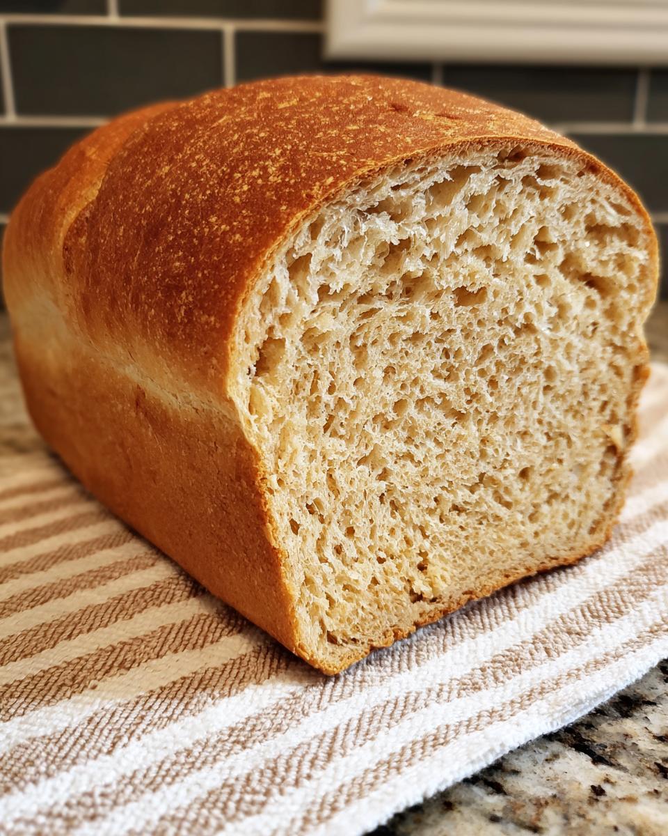 A freshly baked loaf of soft whole wheat bread, sliced to show its airy, open crumb structure.