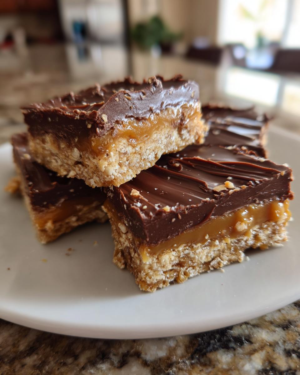 Close-up of stacked graham cracker toffee bars featuring a crunchy base, gooey caramel layer, and thick chocolate top.