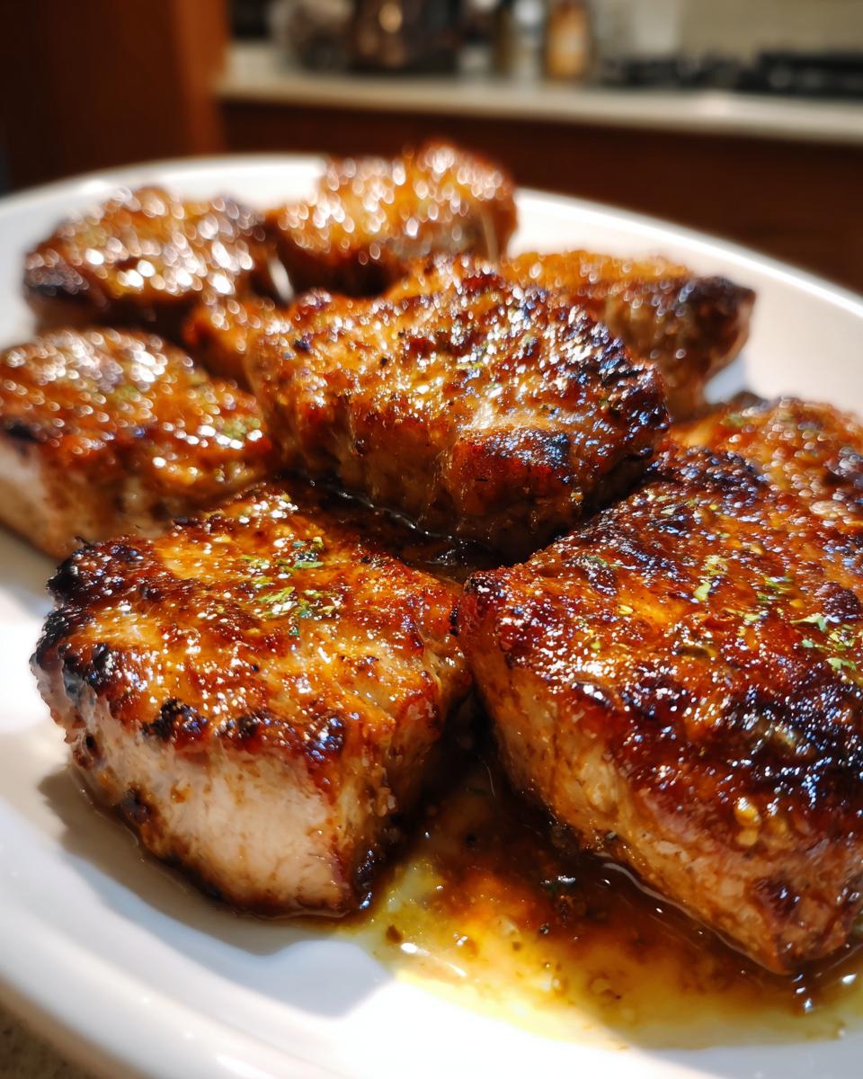 Close-up of perfectly cooked, glazed chicken pieces glistening with sauce after using the amazing chicken marinade recipe.